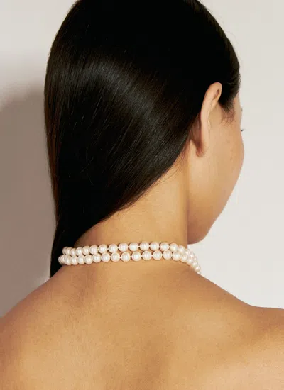 Shop Vivienne Westwood Women Graziella Pearl Choker Necklace In Silver