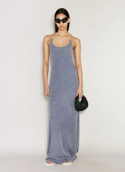 Shop Y/project Women Invisible Strap Maxi Dress In Blue