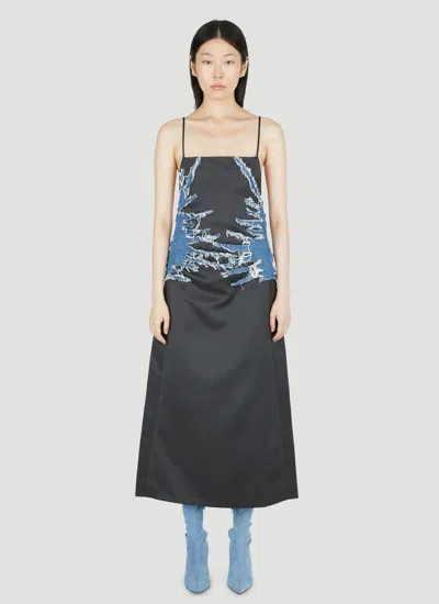 Shop Y/project Women Satin Whisker Dress In Black