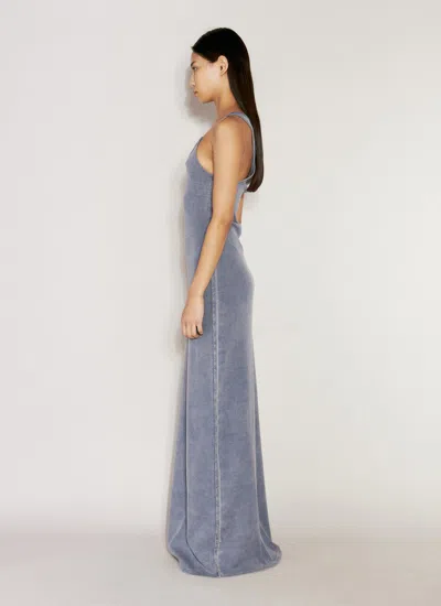 Shop Y/project Women Invisible Strap Maxi Dress In Blue