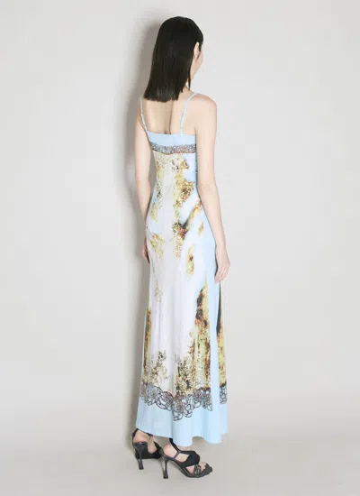 Shop Y/project Women Lace Print Maxi Dress In Blue