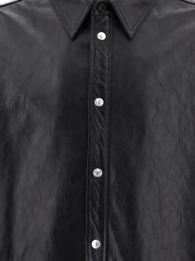 Shop Acne Studios Leather Overshirt Jacket