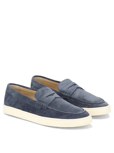 Shop Brunello Cucinelli Suede Loafers With Latex Sole