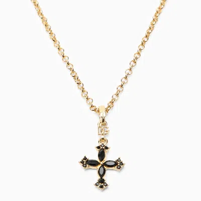 Shop Dolce & Gabbana Dolce&gabbana Thin Chain Necklace With Cross
