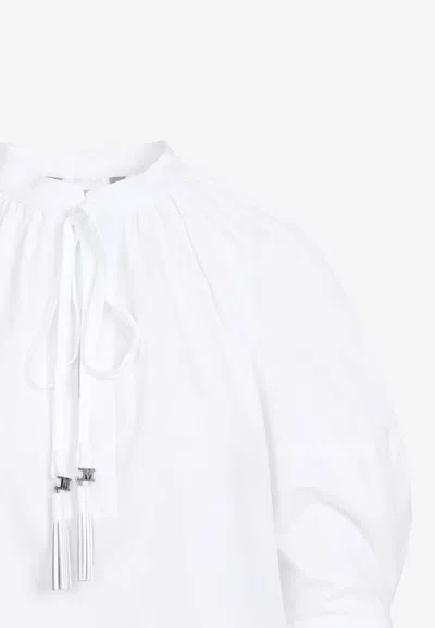 Shop Max Mara Carpi Long-sleeved Blouse In White