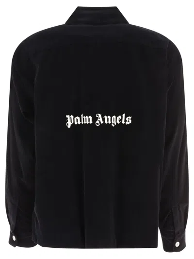Shop Palm Angels Logo Corduroy Overshirt Jacket