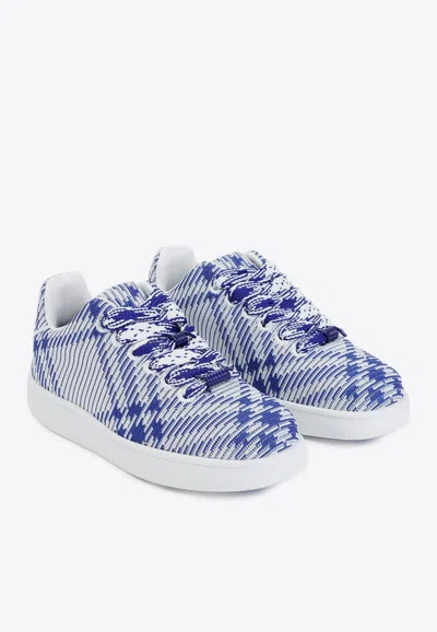 Burberry Dynamic Blue And White Patterned Sneakers In Blue