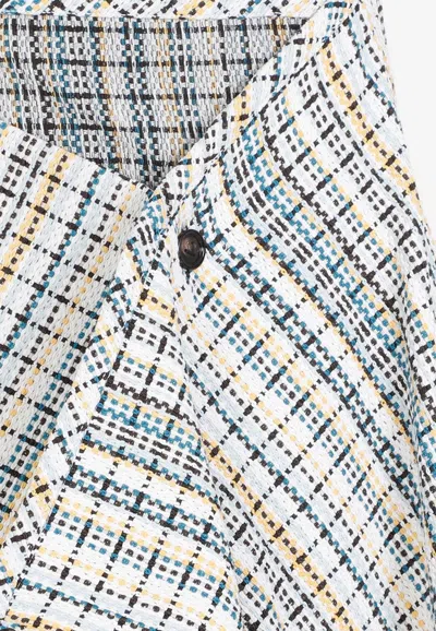 Shop Bottega Veneta Checked Midi Wrap Skirt In Multicolor