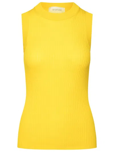 Shop Sportmax Yellow Cotton Tank Top