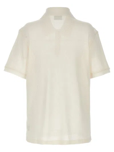 Shop Courrèges 'ac Mesh' Polo Shirt In White