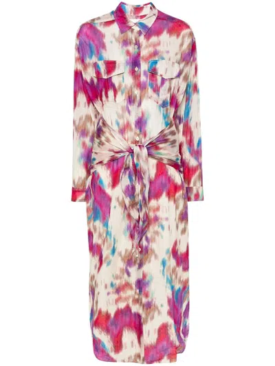 Shop Isabel Marant Étoile Nesly Long Dress In Multicolour