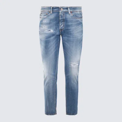 Shop P.m.d.s Pmds Dark Blue Cotton Denim Jeans