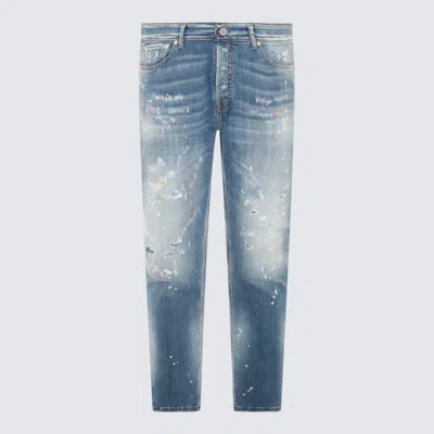 Shop P.m.d.s Pmds Blue Cotton Denim Jeans