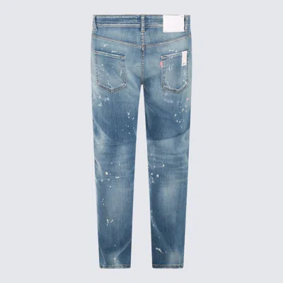 Shop P.m.d.s Pmds Blue Cotton Denim Jeans