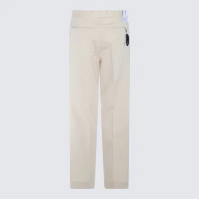 Shop Pt Torino White Cotton Pants In Cream