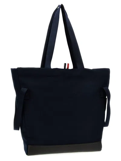 Shop Thom Browne 'snap Pocket' Shopping Bag In Blue