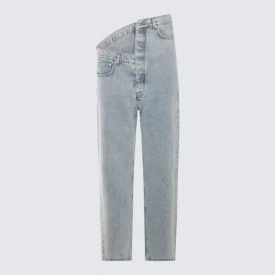 Shop Y/project Blue Cotton Denim Jeans