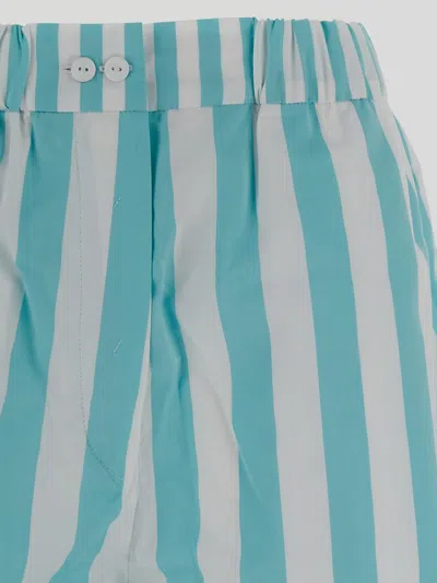 Shop Patou Shorts In Mix Green Large Stripes