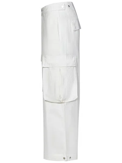 Shop Frame Denim Wide Leg Cargo Trousers In White
