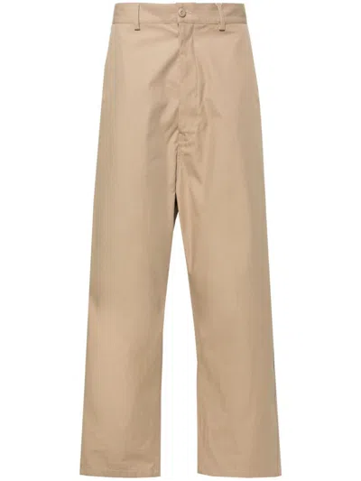 Shop Mm6 Maison Margiela Mid-rise Straight Leg Trousers In Brown