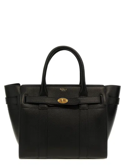 Shop Mulberry Shopping 'small Zipped Bayswater' In Black