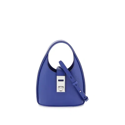 Shop Ferragamo Mini Hobo Bag In Blue