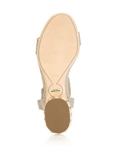 Shop Nicholas Kirkwood Casati Pearly Heel Lurex T-strap Sandals In Champagne