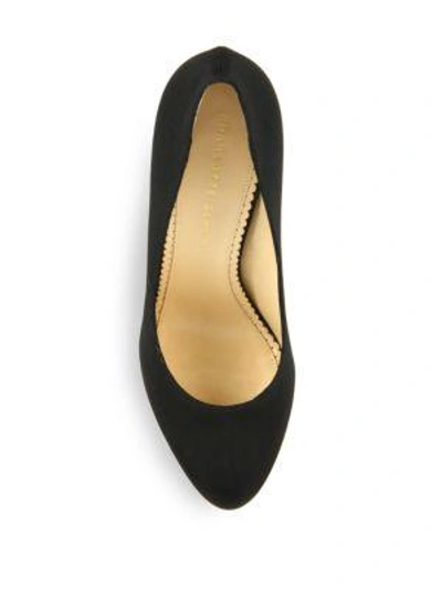 Shop Charlotte Olympia Dolly On-the-rocks Silk Platform Pumps In Black