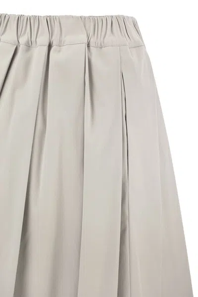Shop Fabiana Filippi Wide Skirt In Technical Cotton In Light Grey