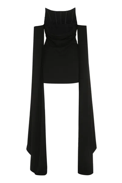 Shop Giuseppe Di Morabito Jersey Mini Dress In Black