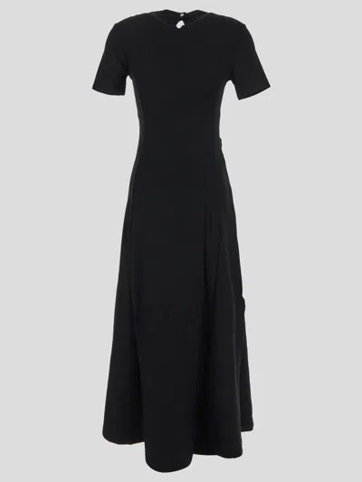 Shop Rabanne Pleated Dress In Black