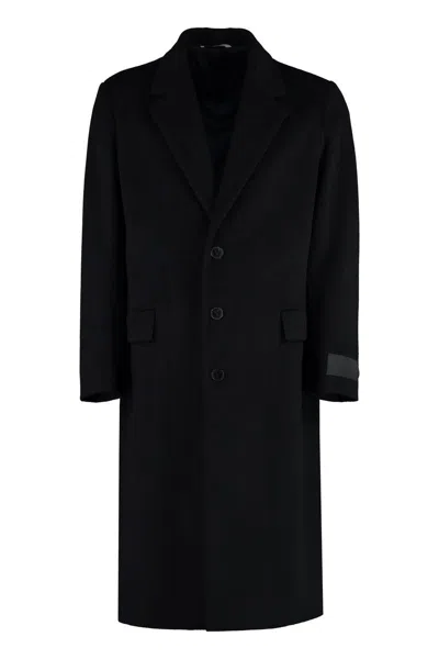 Shop Valentino Wool Blend Coat In Black