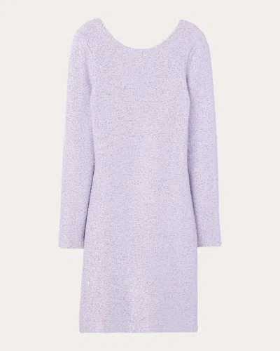 Shop St John Women's Sequin Knit Long-sleeve Mini Dress In Purple
