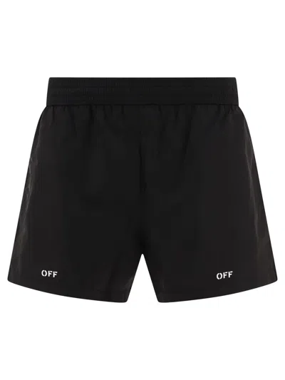 Shop Off-white "off Stamp" Swim Shorts In Black