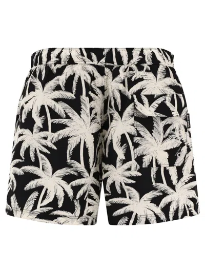 Shop Palm Angels "palms" Swim Shorts In Black