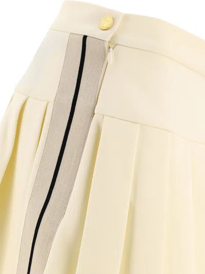 Shop Palm Angels Pleated Track Skirt In Beige