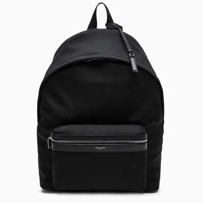 Shop Saint Laurent -trim City Backpack In Black