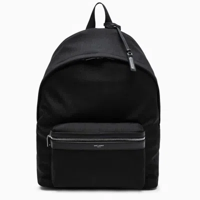 Shop Saint Laurent -trim City Backpack In Black