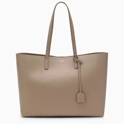 Shop Saint Laurent Beige Large Shopping E/w Tote Bag In Brown