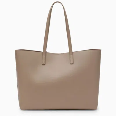 Shop Saint Laurent Beige Large Shopping E/w Tote Bag In Brown