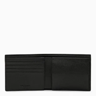 Shop Saint Laurent Bi-fold Wallet With Logo In Black