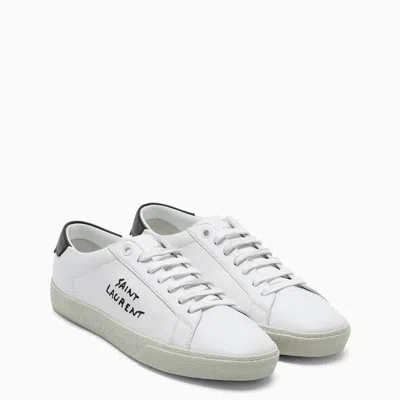 Shop Saint Laurent Court Sl/06 Embroidered Sneakers In White