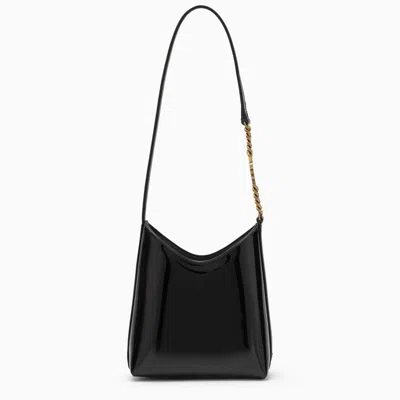 Shop Saint Laurent Mini Randez-vous Patent Hobo Bag In Black