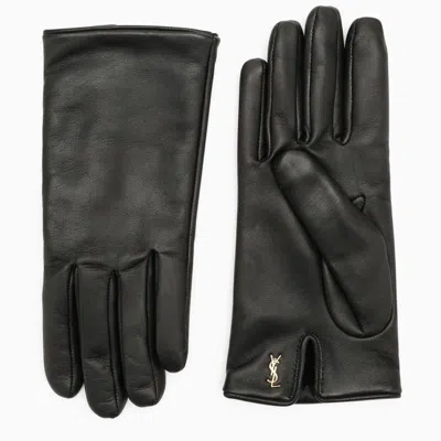 Shop Saint Laurent Nappa Gloves In Black