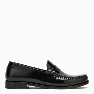 Saint Laurent Le Loafer Loafers In Polished Wrinkled Leather In Black