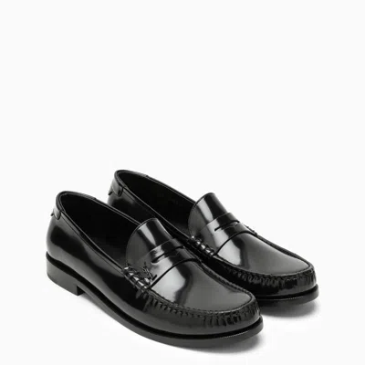 Saint Laurent Le Loafer Loafers In Polished Wrinkled Leather In Black