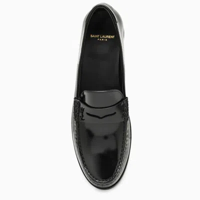 Saint Laurent Le Loafer Loafers In Polished Wrinkled Leather In Black