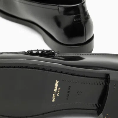 Saint Laurent Le Loafer Loafers In Polished Wrinkled Leather In Black