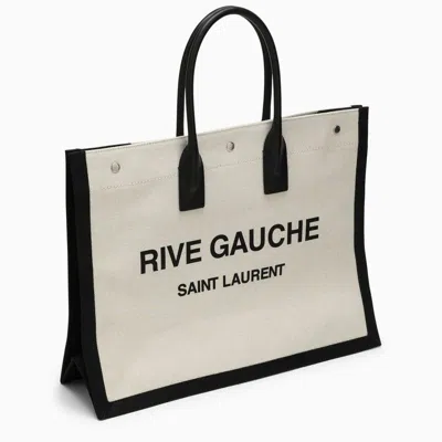 Shop Saint Laurent Rive Gauche Greggio/black Tote Bag In Multicolor