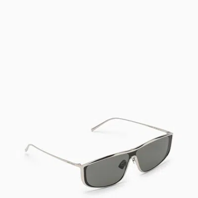 Shop Saint Laurent Sl 605 Luna Silver Sunglasses In Grey
